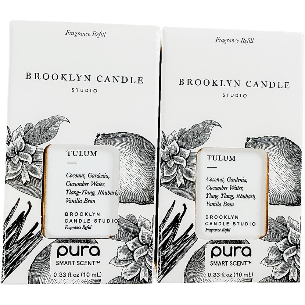 Pura Smart Scent Brooklyn Candle Studio TULUM Fragrance Refill 2-Pack New NIP